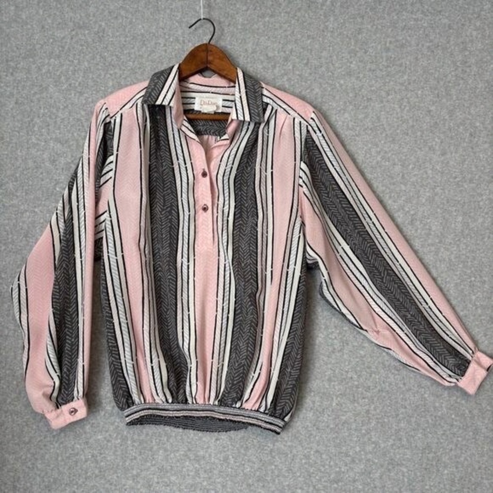 Pink and Black Striped Women's Sweater